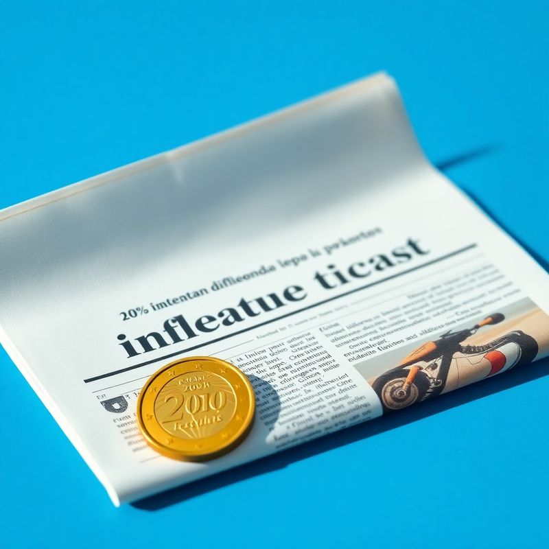 Euro kovanice i hrvatske novine s naslovom o inflaciji, indigo tonovi